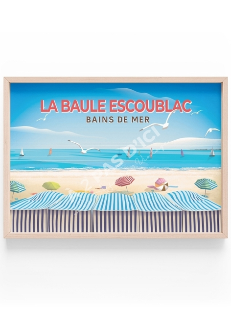 Affiche - La Baule - Cabines de Plage