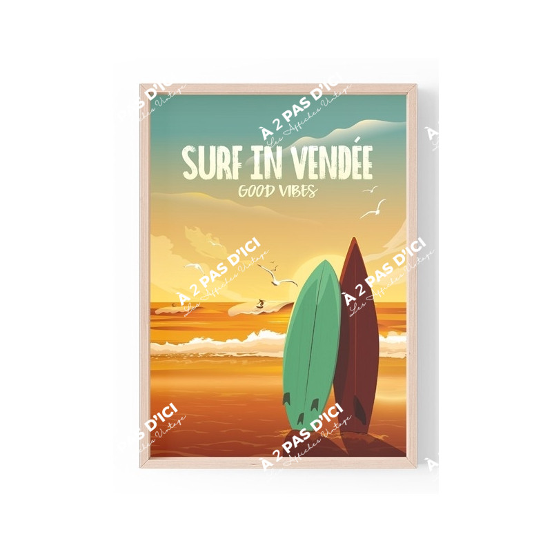 Affiche - Good Vibes Surf in Vendée