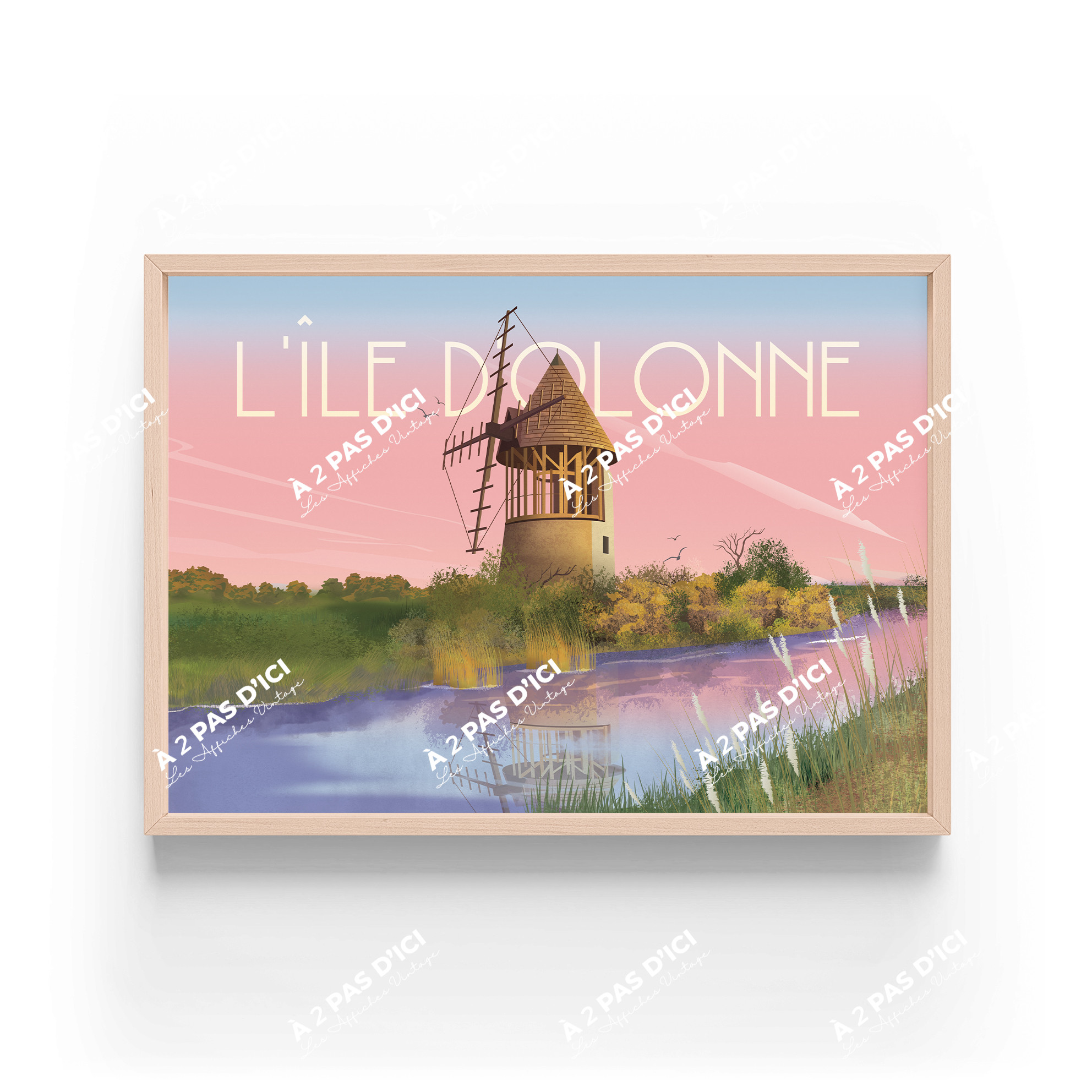 Affiche - L'ile d'Olonne - Le moulin