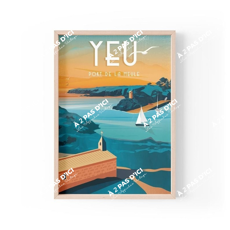 Affiche - Ile d'Yeu - Port de la Meule Vintage