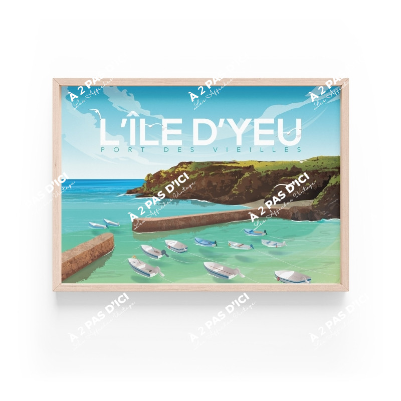 Affiche - Ile d'Yeu  - Port des Vielles
