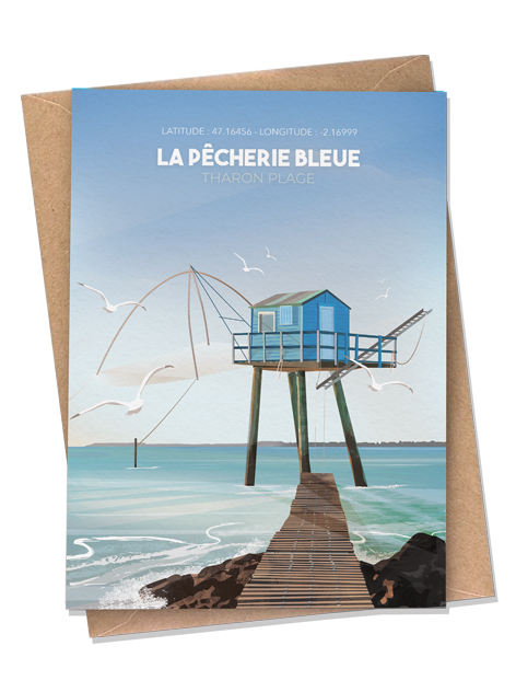 Carte postale - Pornic - Tharon - Plage - La Pêcherie Bleue