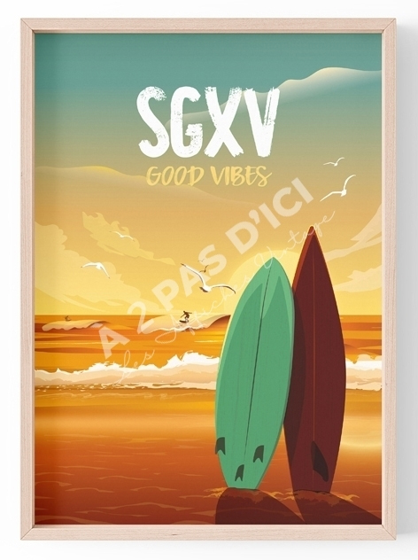 Carte postale - Saint-Gilles-Croix-de-Vie - Good Vibes - SURF - ,Carte Postale