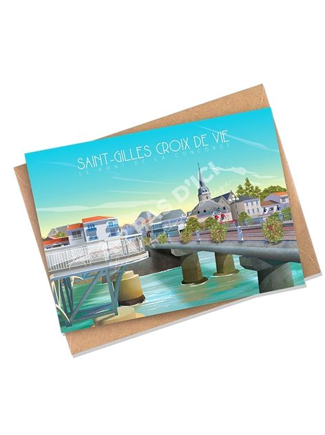 Carte postale - Saint-Gilles-Croix-de-Vie - Le pont de la concorde