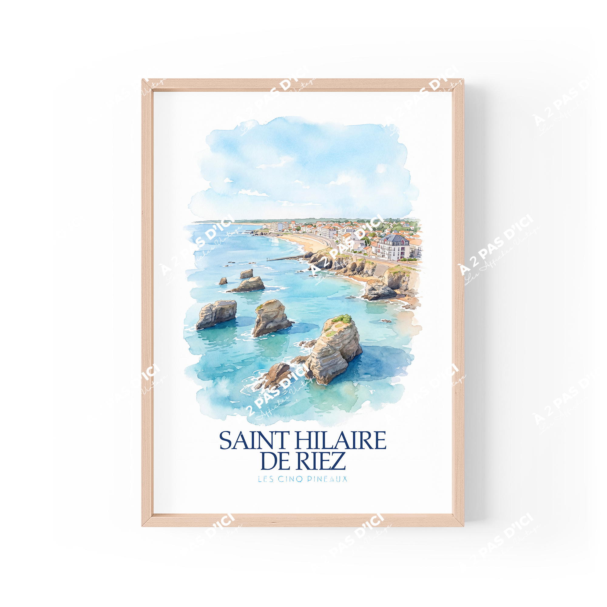 Carte postale - Saint-Hilaire-de-Riez - 5 pineaux - aquarelle
