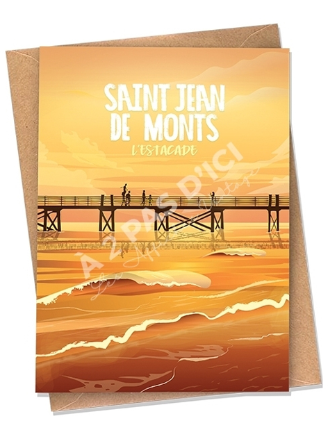 Carte postale - Saint-Jean-de-Monts - Estacade - Famille - Carte postal