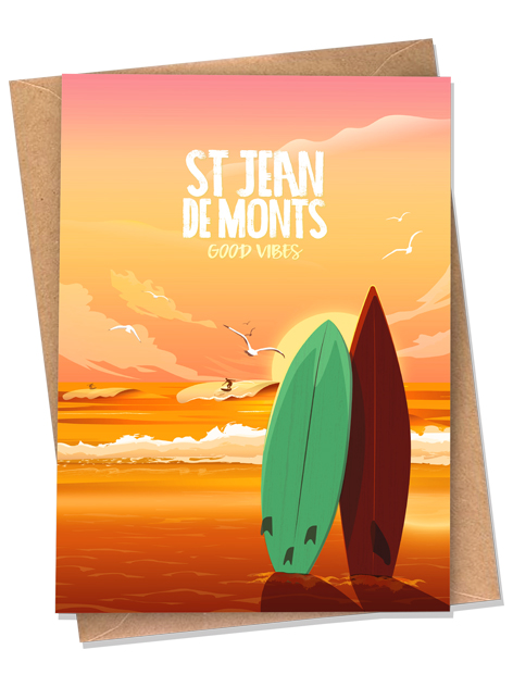 Carte postale - Saint-Jean-de-Monts - Surf
