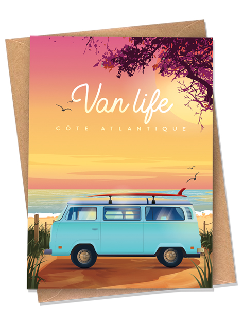 Carte postale Van Life Côte Atlantique