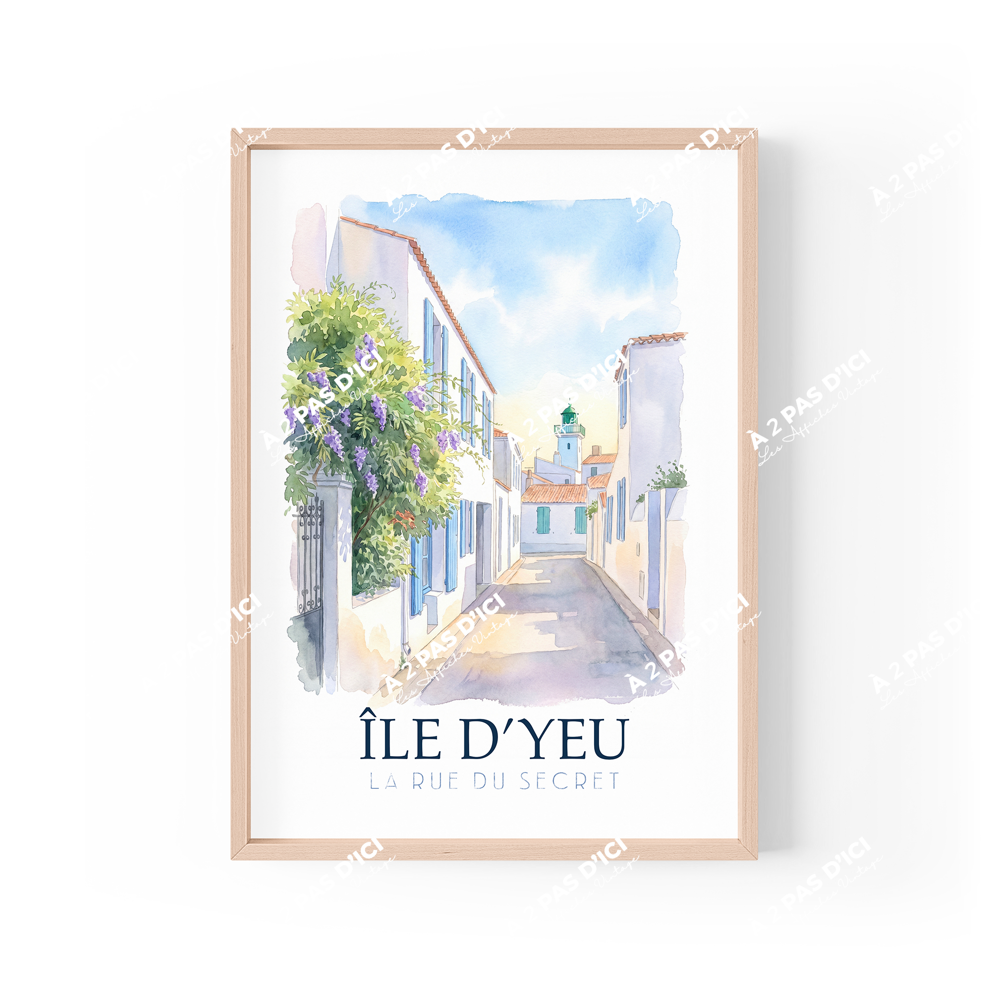 Ile d'Yeu - Rue des secret - aquarelle