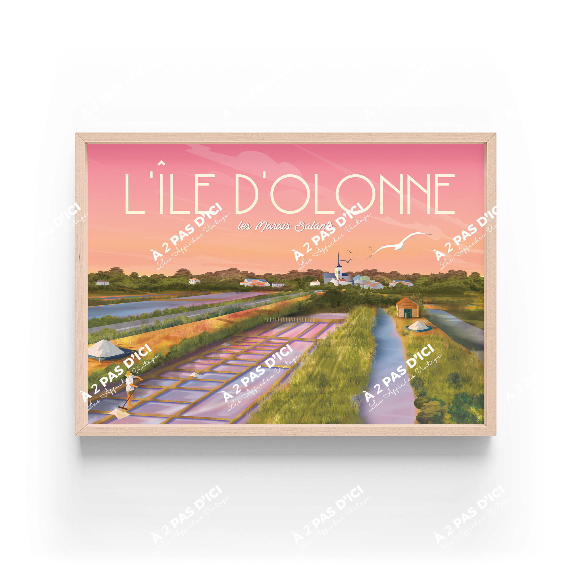 Affiche - L'ile d'Olonne - Le marais