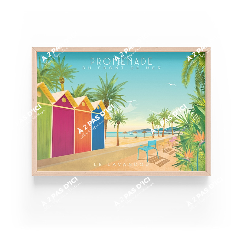 Affiche - Le Lavandou - Promenade du front de mer