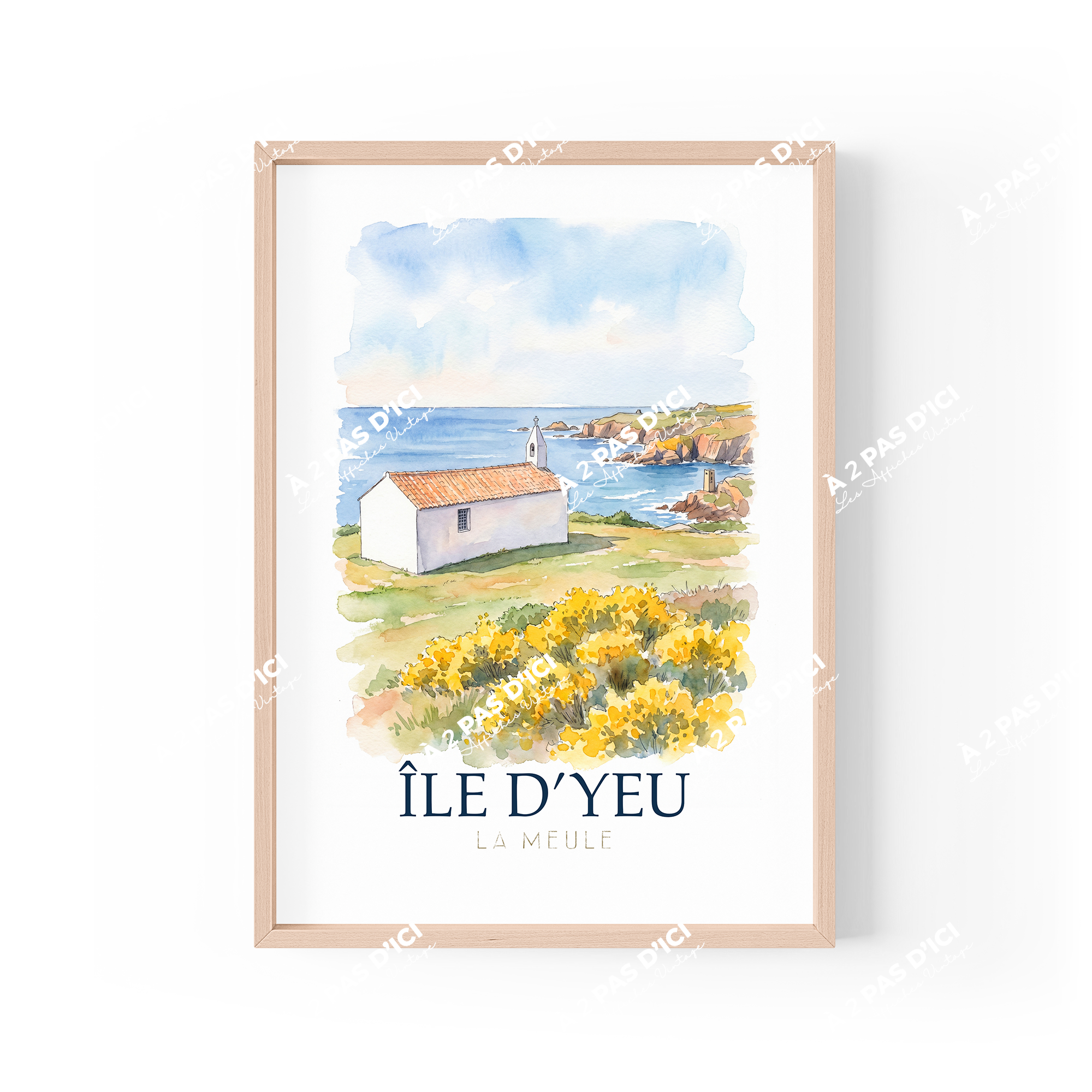 Magnet - Ile d'Yeu - Chapelle de la Meule - aquarelle