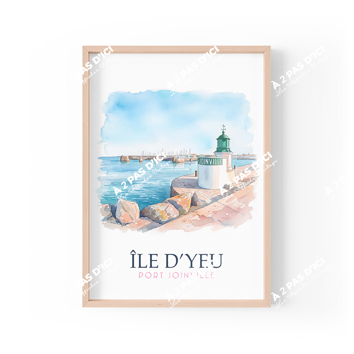 Magnet - Ile d'Yeu - Port Joinville - Aquarelle