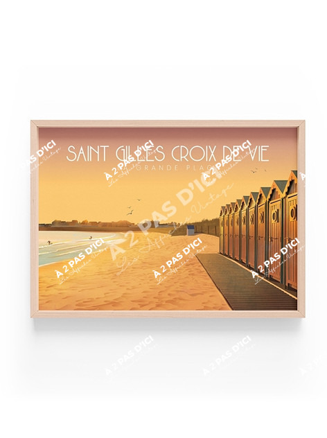 Magnet - Saint-Gilles-Croix-de-Vie - La Grande Plage - jaune