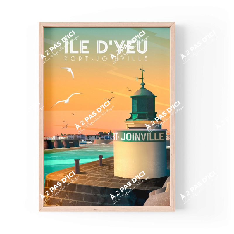 Affiche - Ile d'Yeu - Port Joinville - Vintage