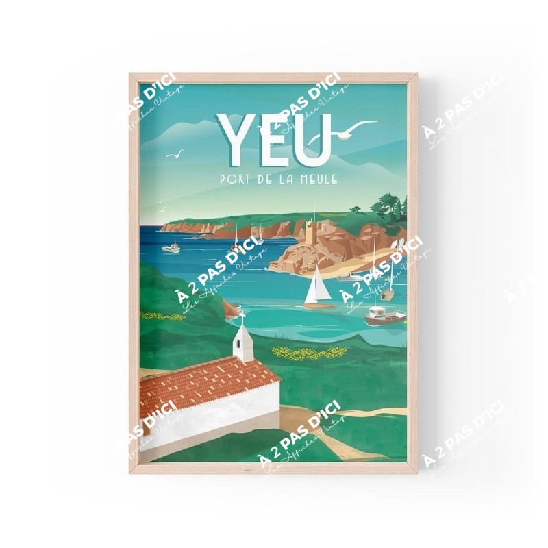 Affiche - Ile d'Yeu - Port de la Meule