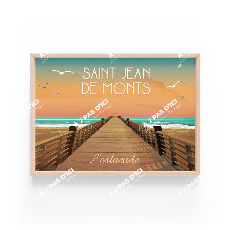 Affiche - Saint-Jean-de-Monts - Estacade - Sunset
