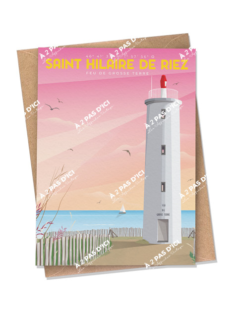 Saint-Hilaire-de-Riez - Feu de Grosse Terre Rose -   Carte postale
