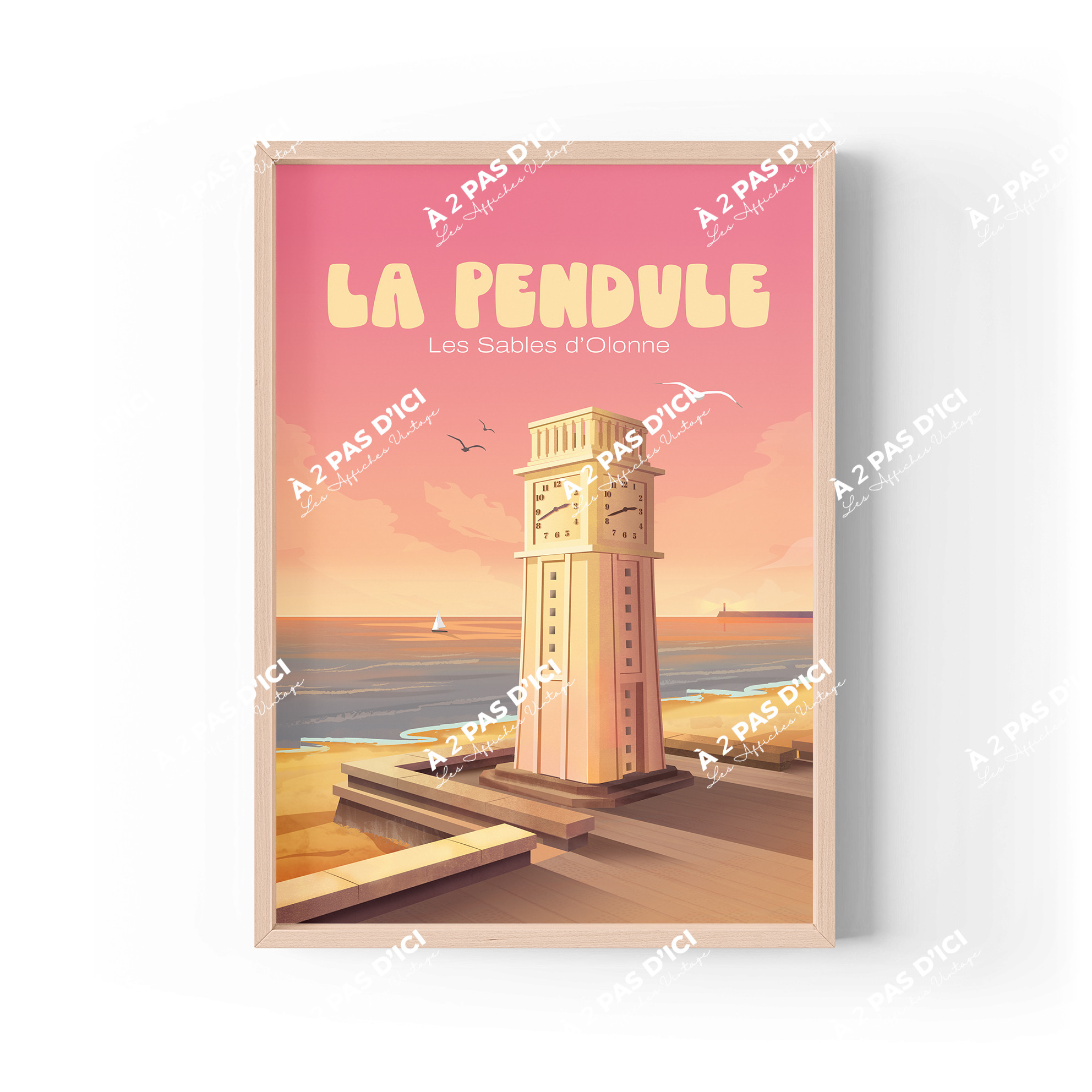 Affiche - Les Sables d'Olonne - La Pendule - Vintage