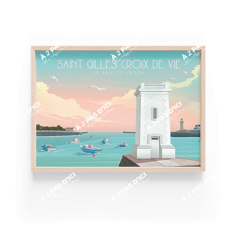 Affiche - Saint-Gilles-Croix-de Vie - La Baie de l'Adon Sunset