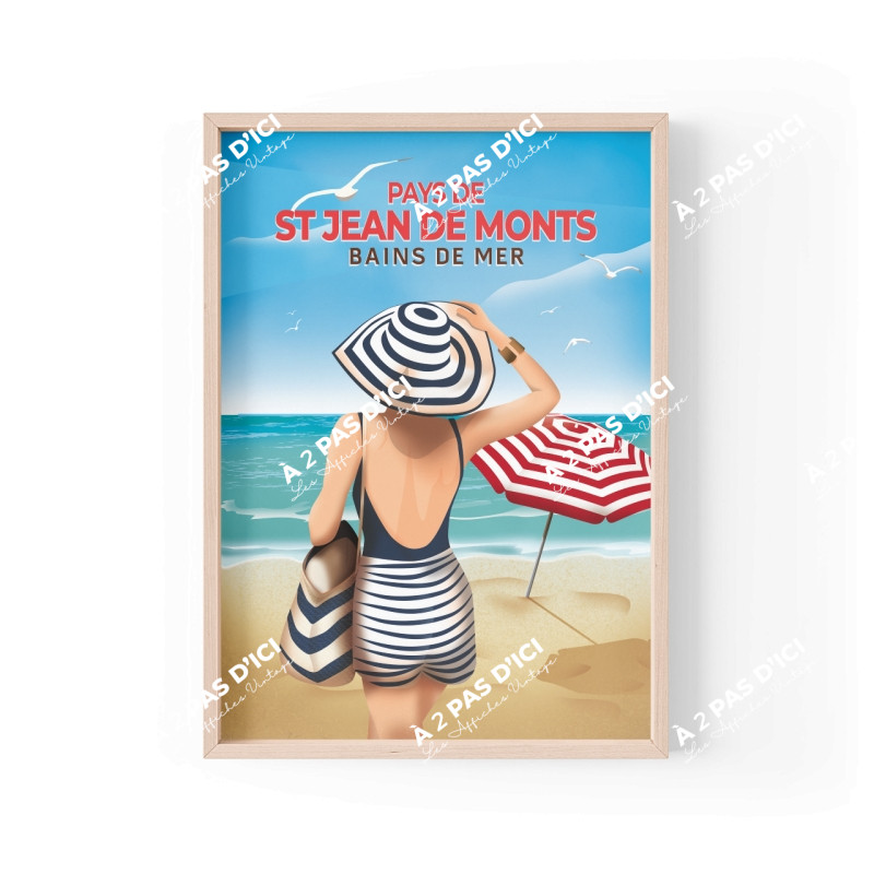 Affiche - Saint-Jean-de-Monts - Bains de Mer