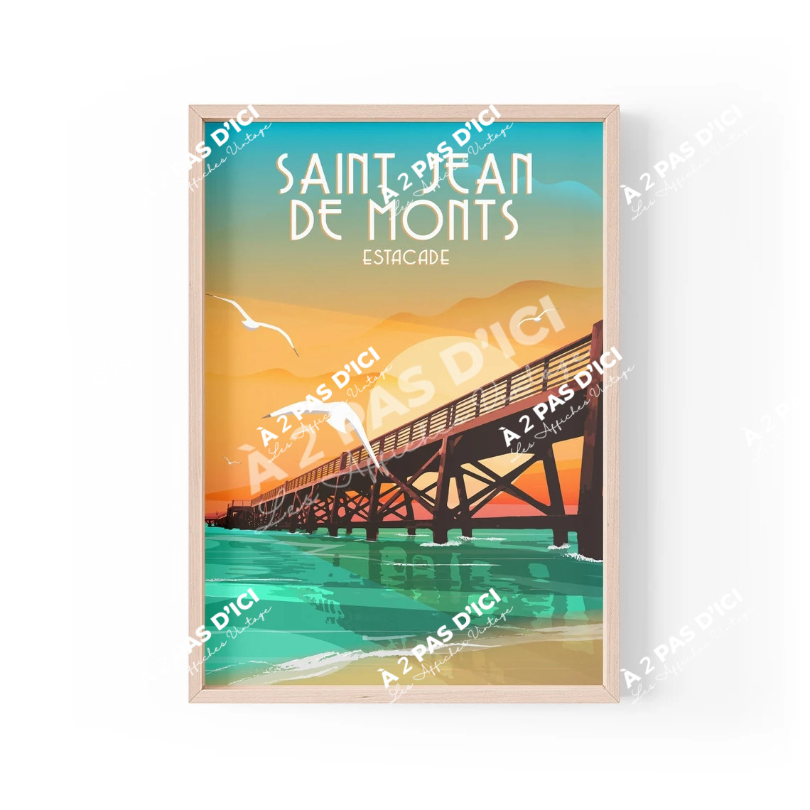 Affiche - Saint-Jean-de-Monts - Estacade -   Vintage