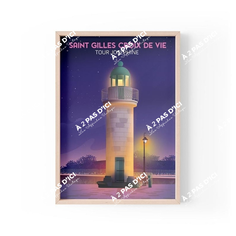 Affiche - Saint-Gilles-Croix-de-Vie - La Tour Joséphine By Night
