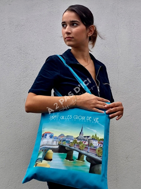 Textile - Saint-Gilles-Croix-de-Vie - Bleu - TOTE BAG