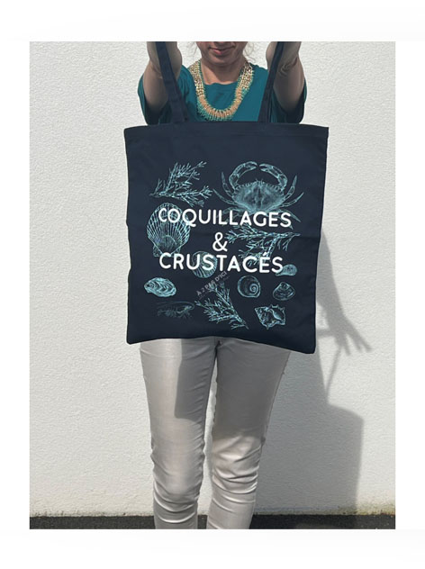 Textile - Tote Bag Coquillages et crustacés
