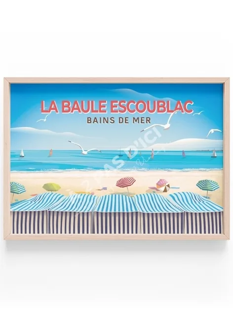 Affiche - La Baule - Cabines de Plage