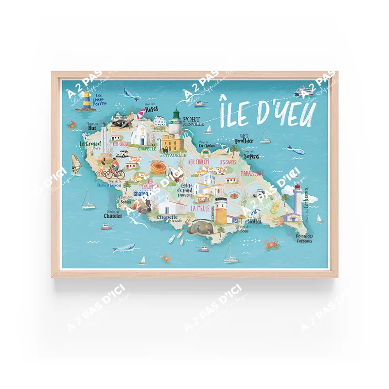 Affiche - Ile d'Yeu - carte