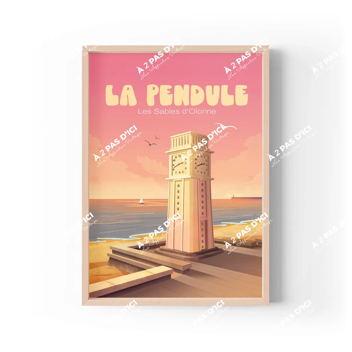 Affiche - Les Sables d'Olonne - La Pendule - Vintage