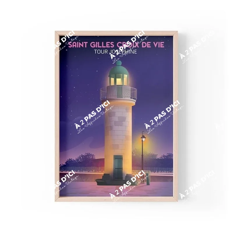 Affiche - Saint-Gilles-Croix-de-Vie - La Tour Joséphine By Night