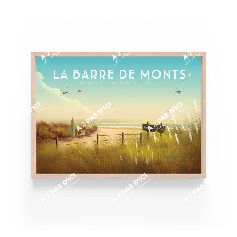 Affiche - La Barre de monts - Plage de la grande cote