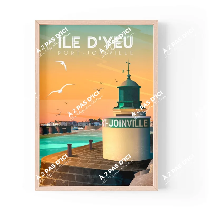 Affiche - Ile d'Yeu - Port Joinville - Vintage