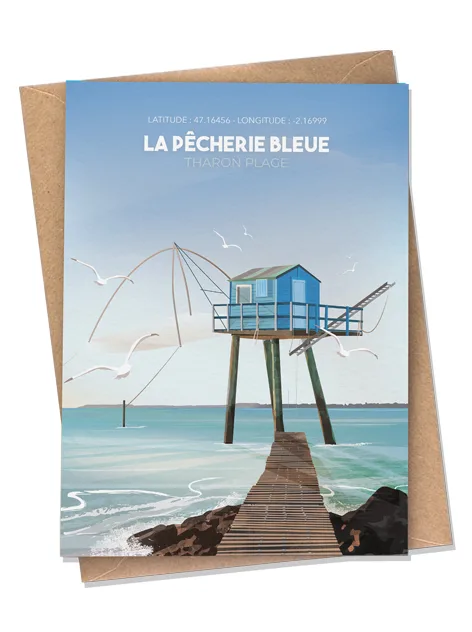 Carte postale - Pornic - Tharon - Plage - La Pêcherie Bleue