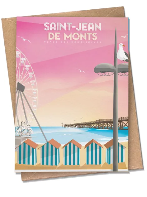 Carte postale - Saint-Jean-de-Monts - Rose