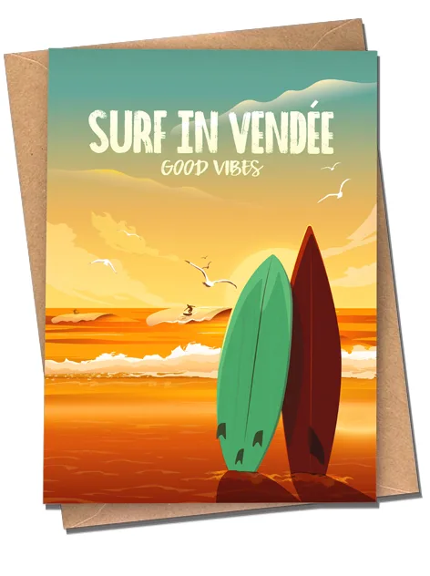 Carte postale Surf in Vendée
