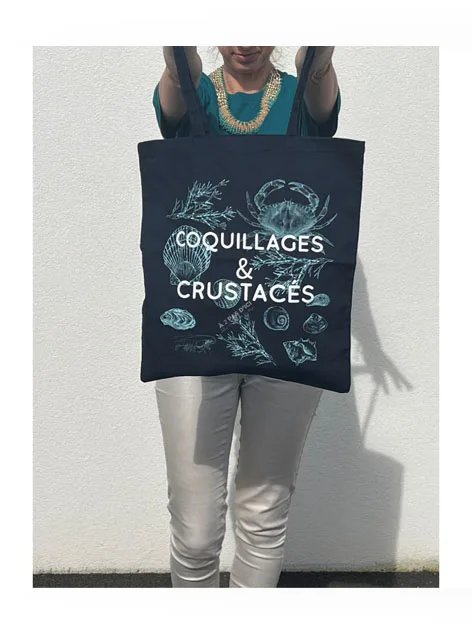 Textile - Tote Bag Coquillages et crustacés